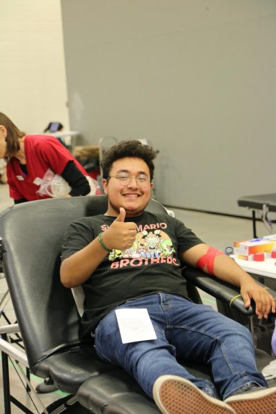 A North student donates blood at the annual fall blood drive.