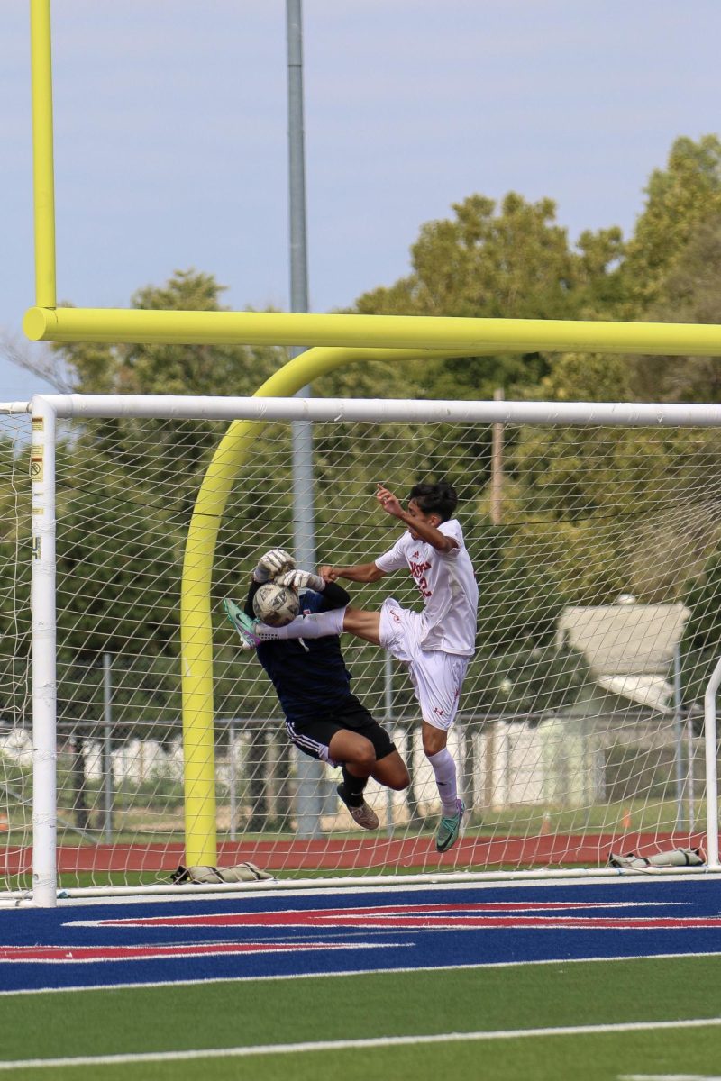 Jairo Mandujano attempts to score against Dodge City.