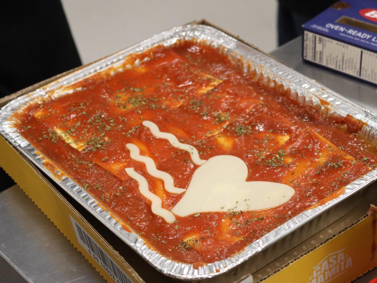 Culinary students prepare multiple lasagnas for the organization, "Lasagna Love."