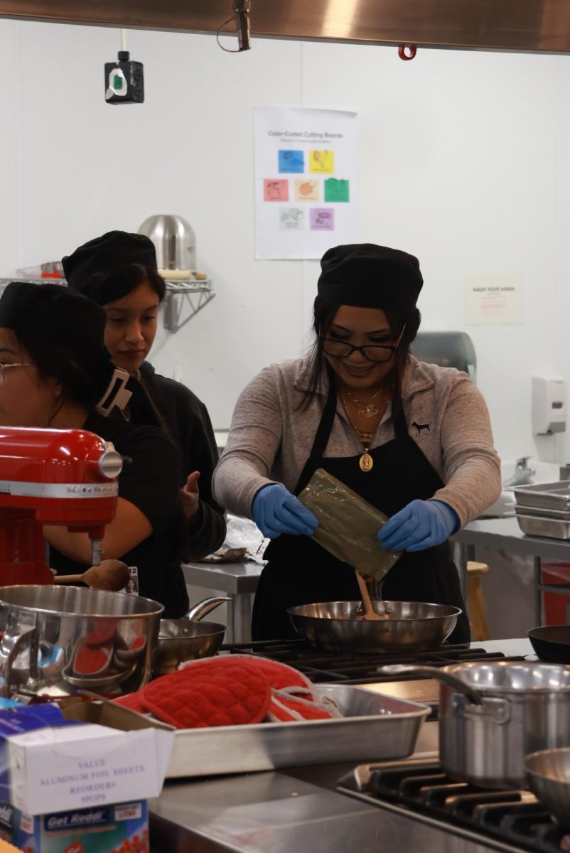 Student's in Mrs. Bradley's Culinary class try to reinvent MRE packets.