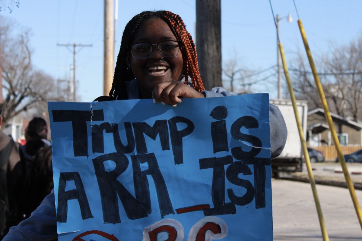 North students participate in a protest focused on Immigration and Customs Enforcement.