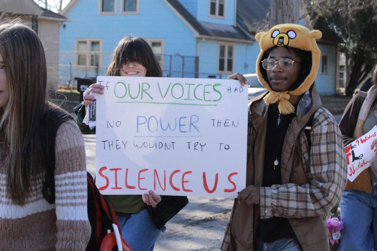 North students participate in a protest focused on Immigration and Customs Enforcement.