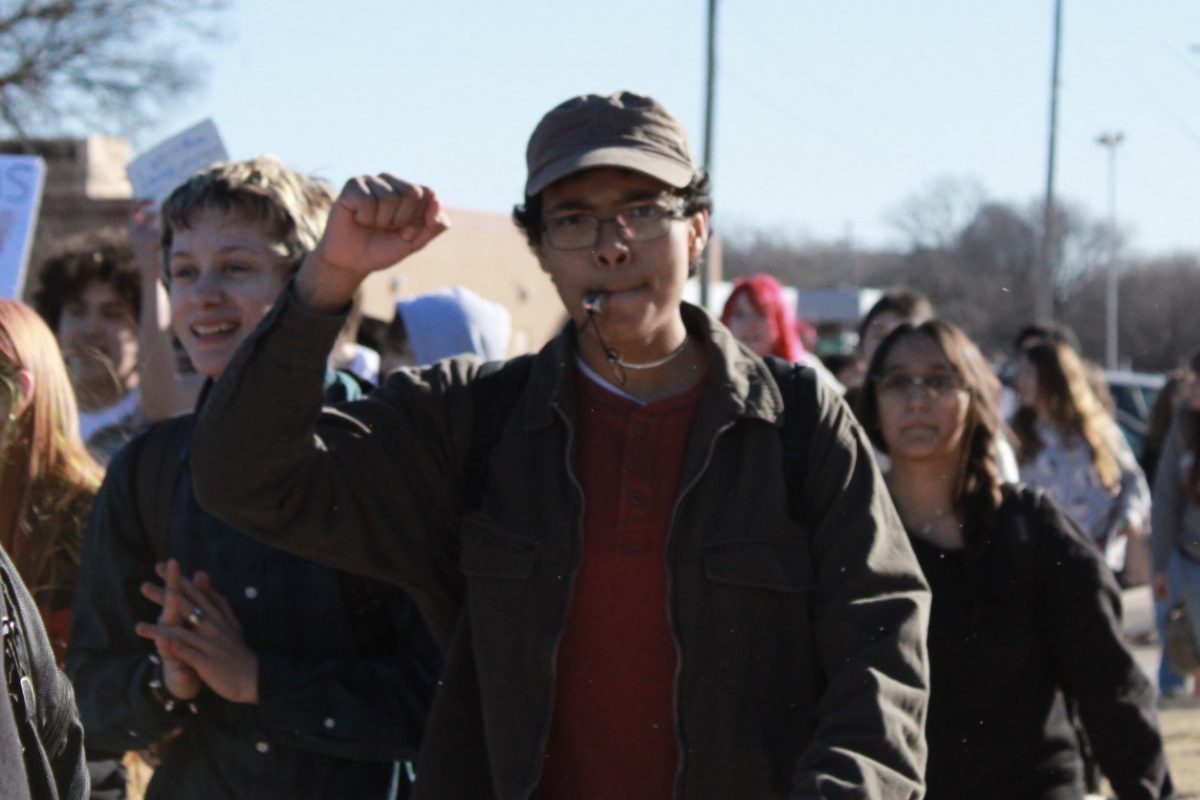North students participate in a protest focused on Immigration and Customs Enforcement.