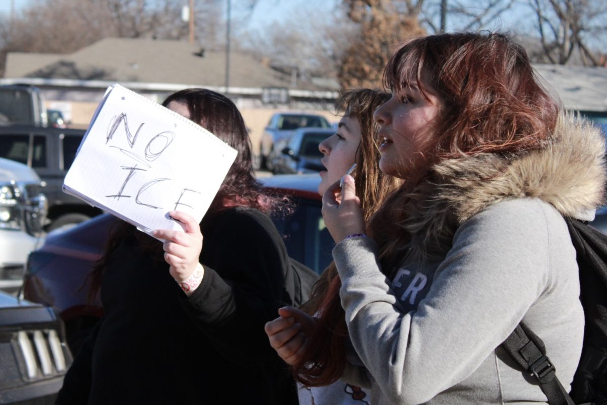North students participate in a protest focused on Immigration and Customs Enforcement.