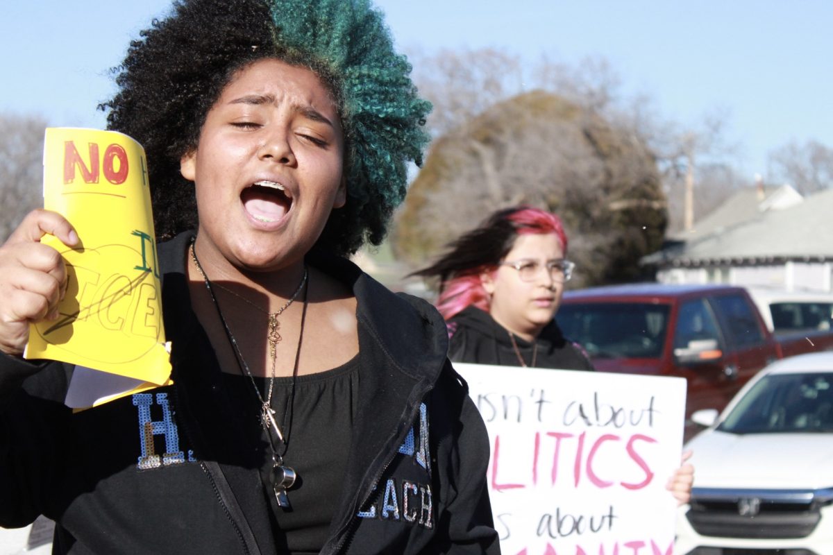 North students participate in a protest focused on Immigration and Customs Enforcement.